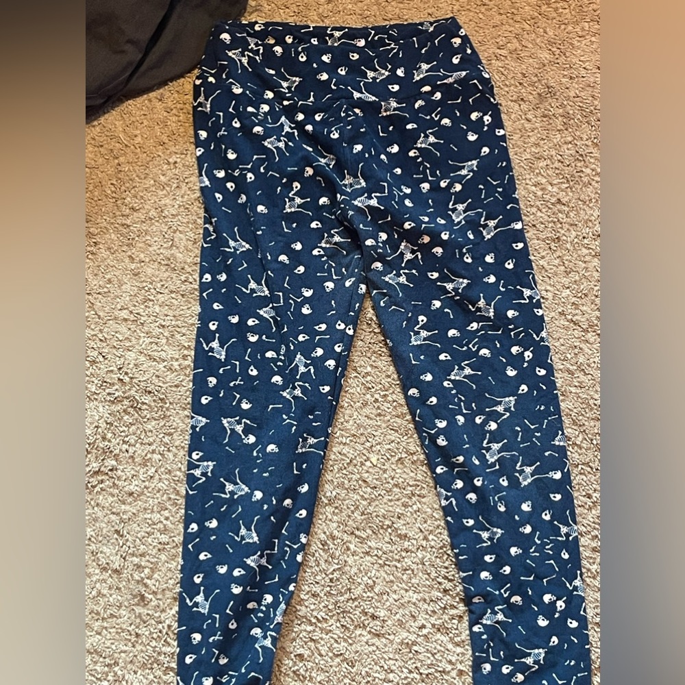 LuLaRoe BLUE SKELETON LEGGINGS
